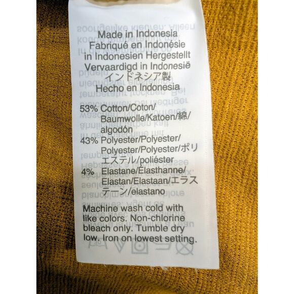 Madewell Texture & Thread Puff Sleeve Button Front Mini Dress Mustard Size S - Picture 7 of 8